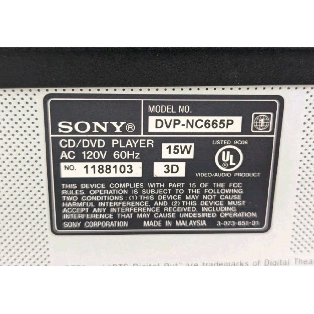 Sony DVP-NC665P  5-Disc Video DVD/CD Carousel Changer Player No Remote - Tested - Picture 4 of 8